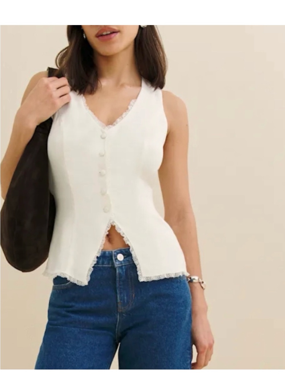 New without tags - Reformation Skylar Top - Gossamer Cream Ivory Lace